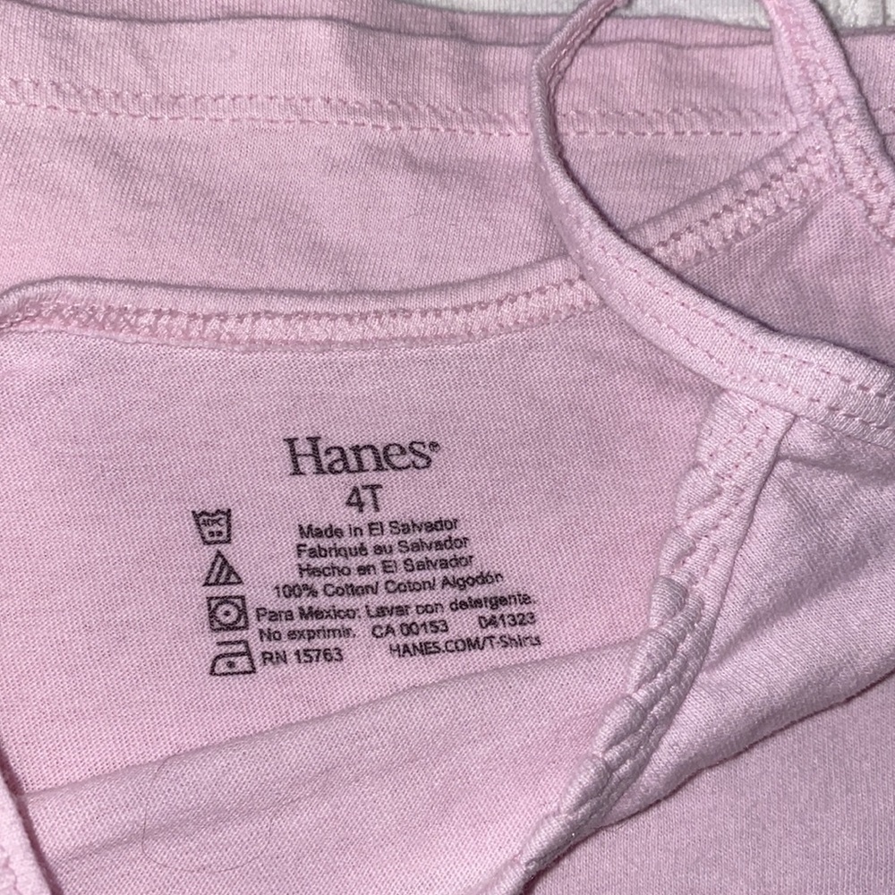 Hanes 4T camisoles undershirts tank top set of 3 shirts color: 2 white, 1 pastel - Picture 2 of 7